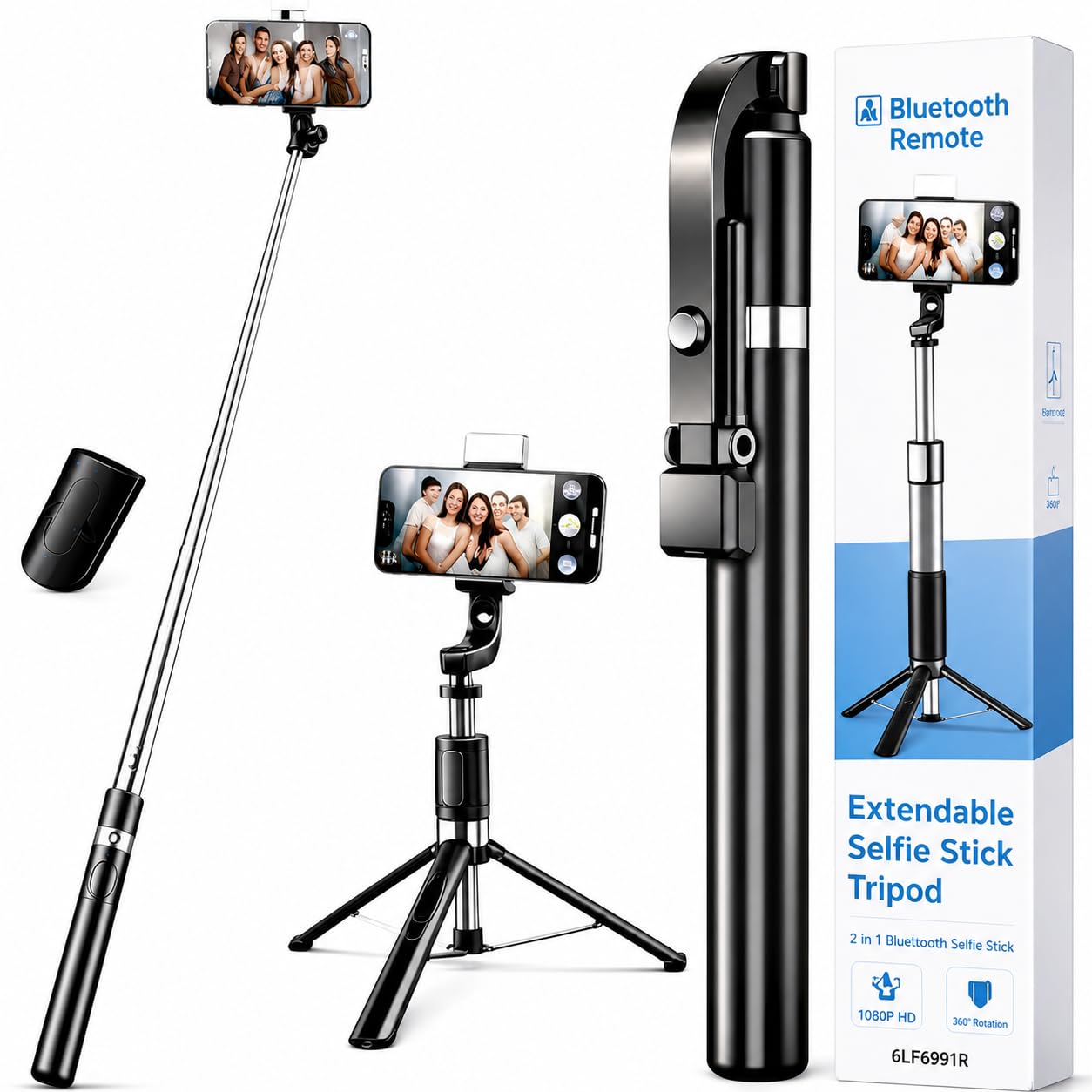 6FT Selfie Stick Tripod with Light – 3-in-1 Extendable Phone Stand with Bluetooth Remote & Rechargeable LED Light for Vlogging, Makeup, Photography & Video Calls (6FT with Light)-picture-24