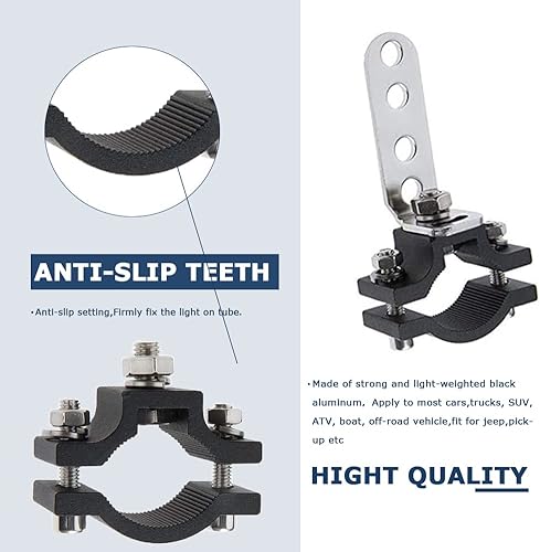 Miniatura 2 de KANGIKX Soporte de barra de luz para motocicleta, soporte de montaje de bicicleta de motocicleta de 1.2 pulgadas, abrazadera de soporte de barra de