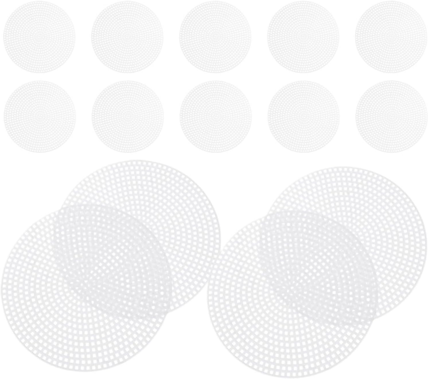 Plastic Canvas Sheets 60 Pcs Cross Stitch Grid Board Circle Craft Screen Sheet Plastic Circle Canvas Kit Mesh Stencils Reusable