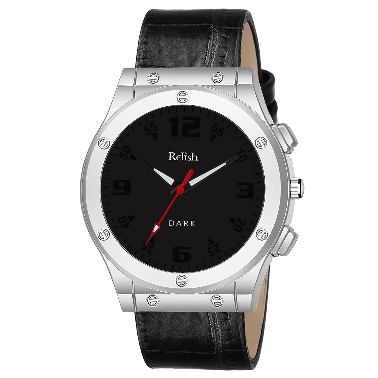 Relish Black Analogue Mens Watch (Black Dial & Strap) (Silver) (B09X3C95N5) Amazon Price History, Amazon Price Tracker