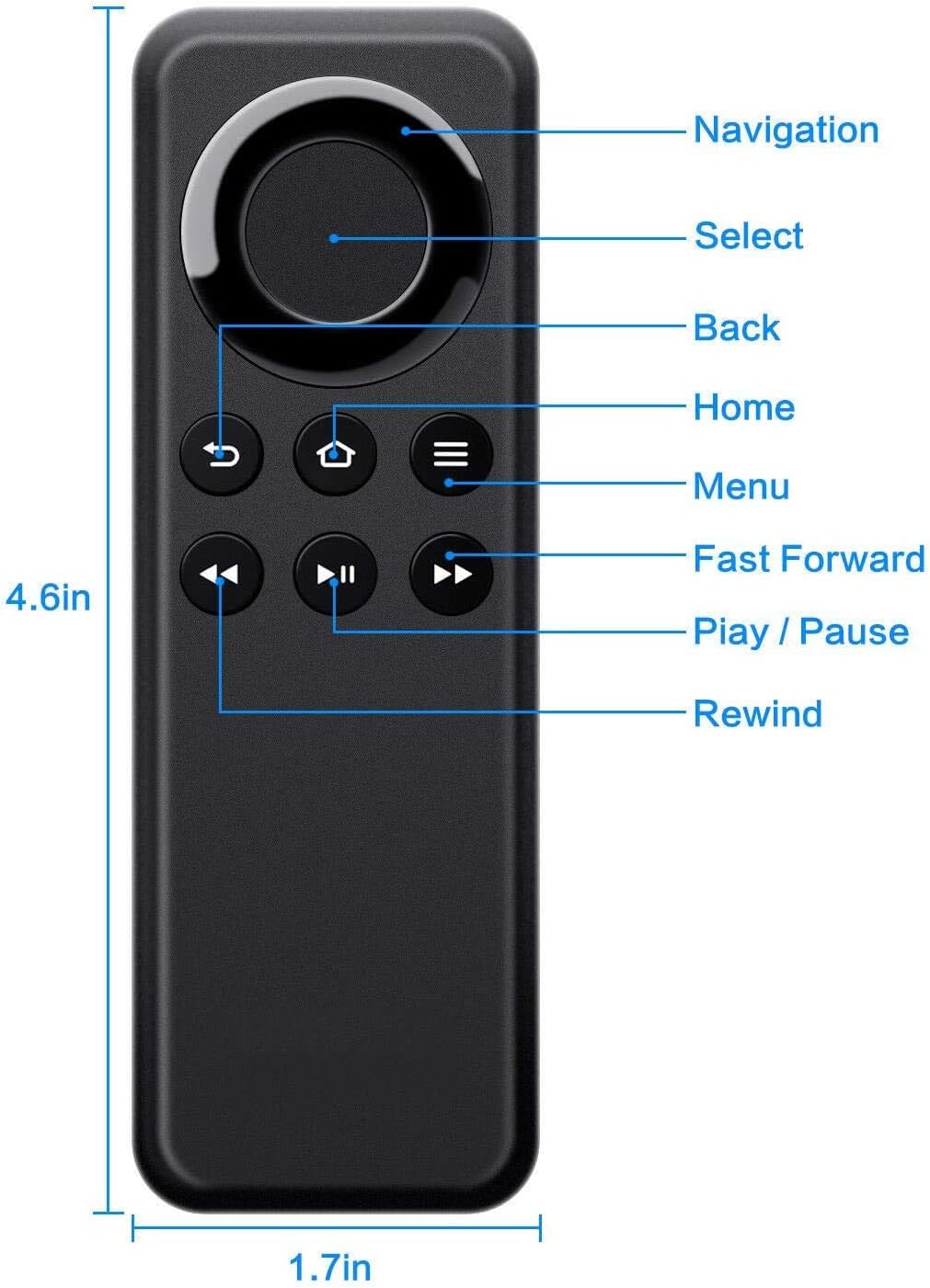 Xtrasaver CV98LM Replacement Remote Control Compatible with TV Stick and Fire TV Box Without Voice Function W87CUN CL1130 LY73PR DV83YW PE59CV