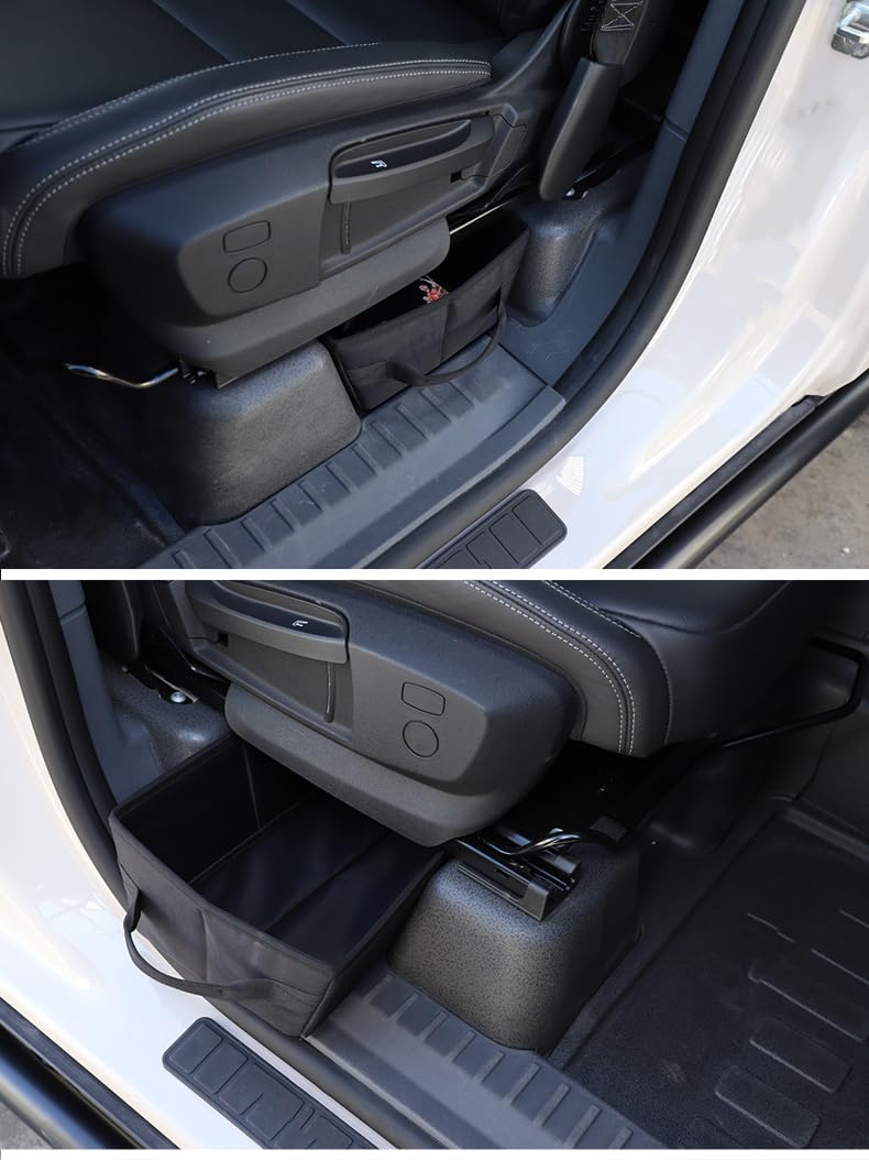 PIUGILH Caja de almacenamiento de coche debajo del asiento adecuada para INEOS Grenadier 2020-2024, organizador de asiento de coche con asa, organizador de asiento de coche plegable oculto debajo del