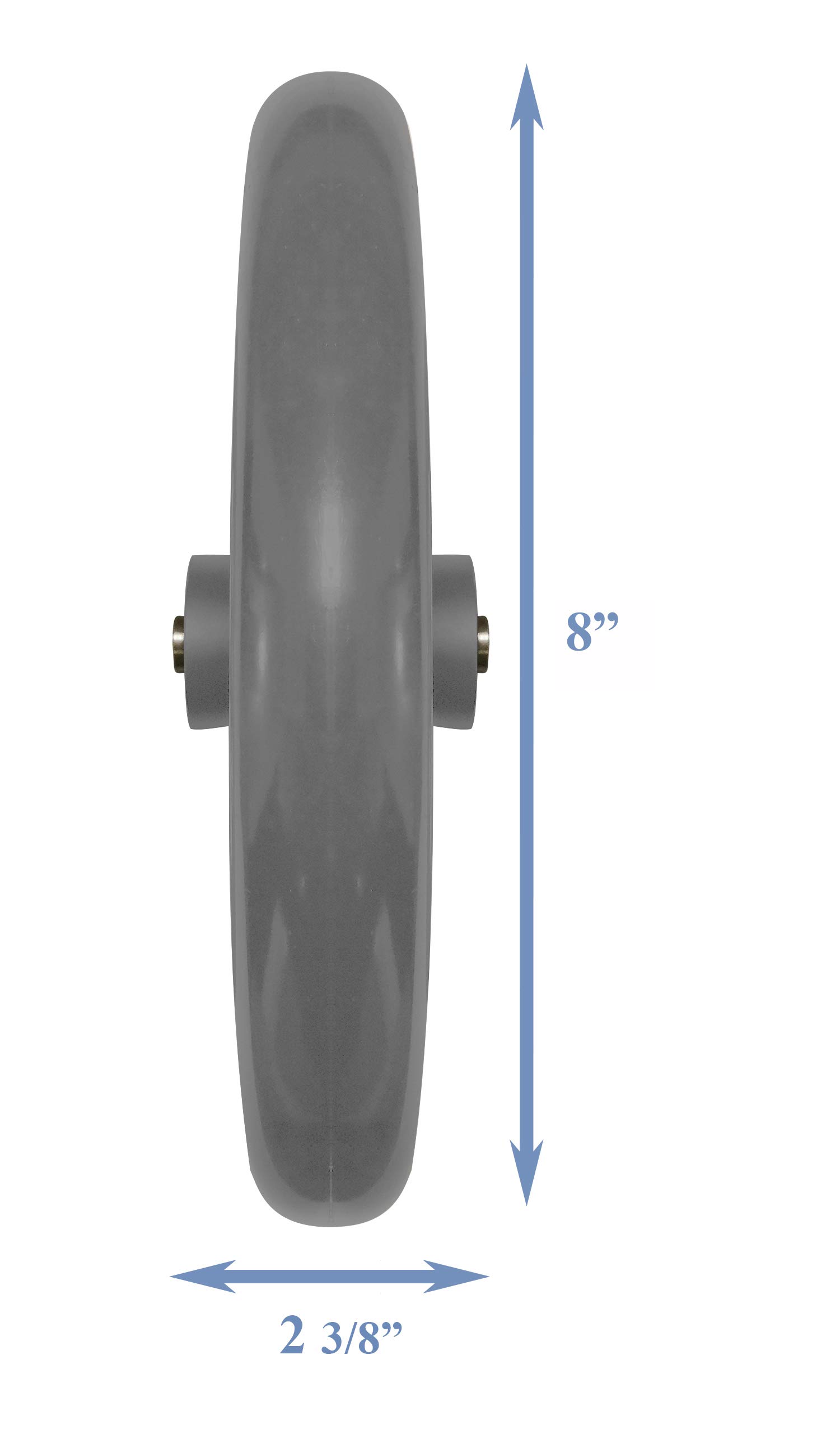 Koło samonastawne, opona z twardej gumy, szerokość piasty 20 cm x 1 - 2 3/8 cala; pasuje do większości wschodu słońca, medline, napędów, Invacare, E&J, Guardian, ALCO i innych ręcznych wózków inwalidzkich (szary, oś 5/16", szeroka piasta) jedna para