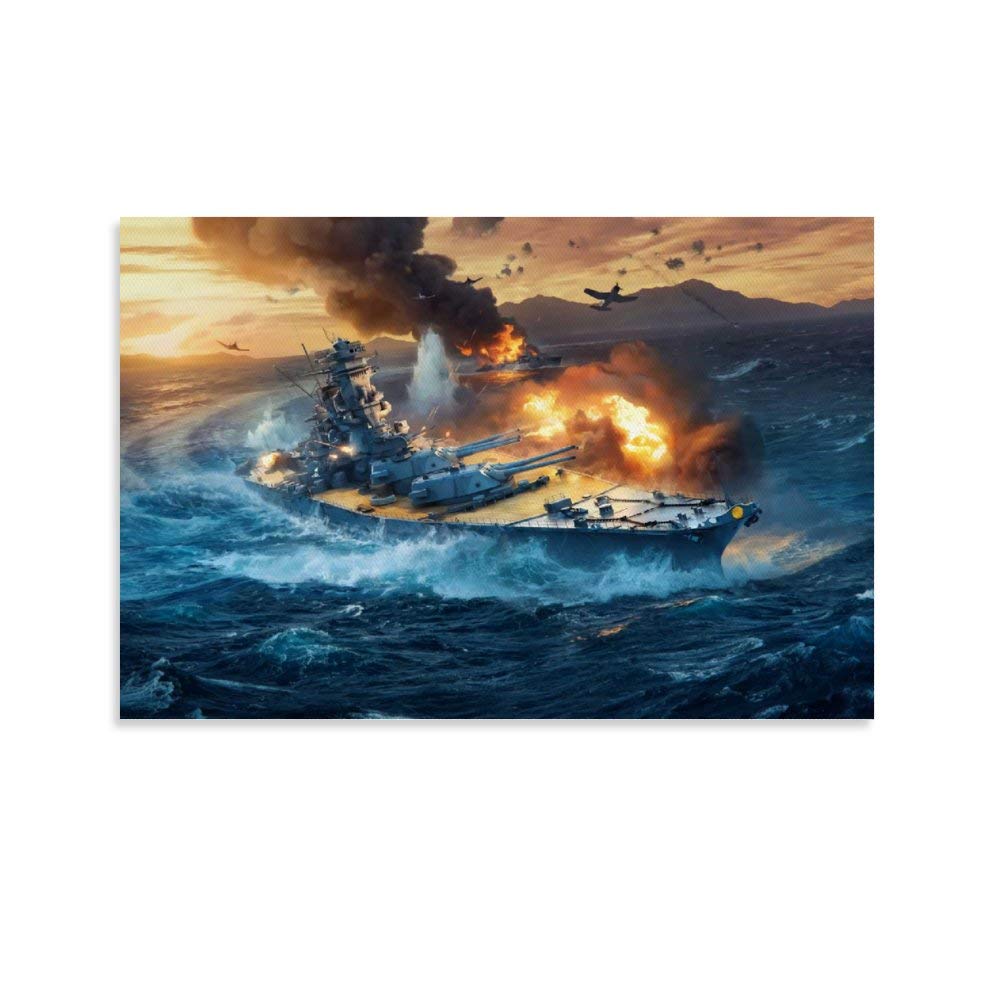 Hellove Unframe-Style1 Yamato Battleship Canvas Art Poster And Wall Art Picture Print Modern Family Bedroom Decor Posters 16X24inch(40X60cm)