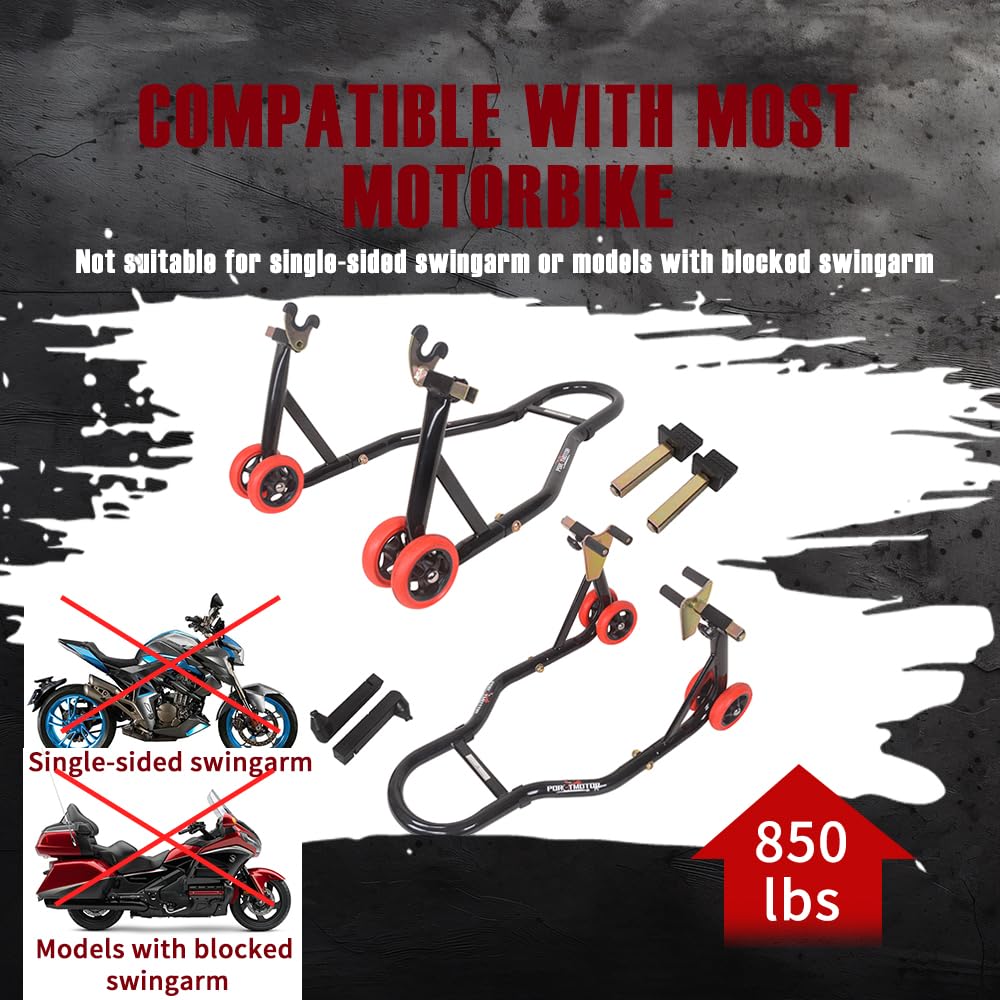 Venom Dolly Stands Front & Rear Combo Motorcycle Wheel Lift Paddock - View #7