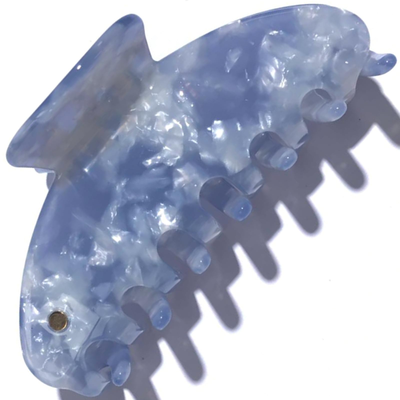 ella cases Svea - Pinza para el pelo grande, redonda, azul, nácar, multicolor, para mujer, para cabello grueso y fino, irrompible, de algodón y acetato sostenible