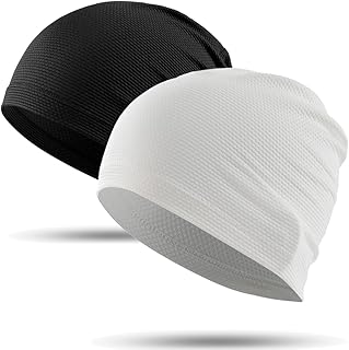 2-Pack Cooling Skull Caps for Men & Women - Breathable 3D Mesh Running Caps for Cycling, Gym & Summer