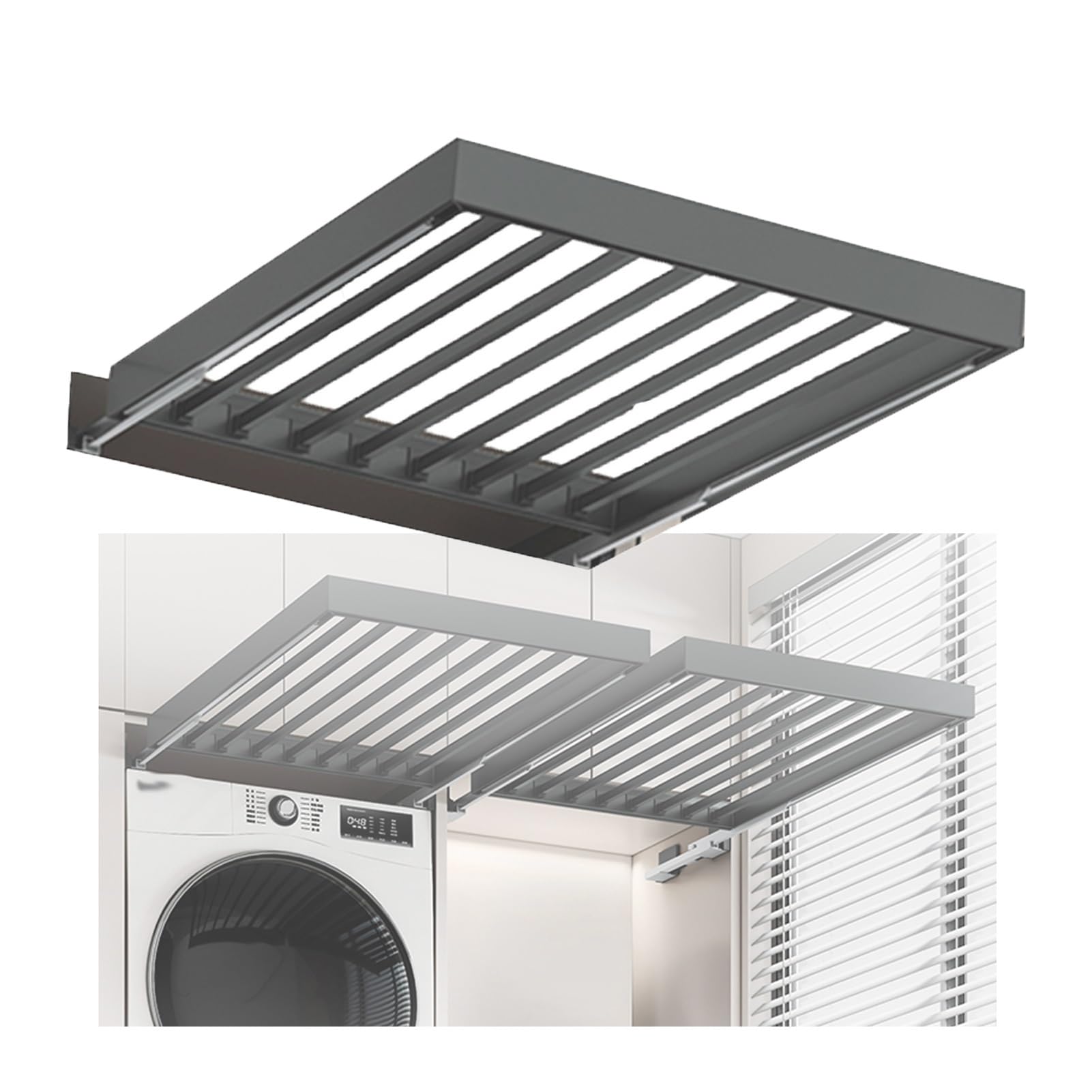 WMYYZYQ Space-Saving Invisible Drying Rack & Pull-Out Pants Drawer for Closet - Ideal for Drying & Storing Pants Above Washer,564-614mm