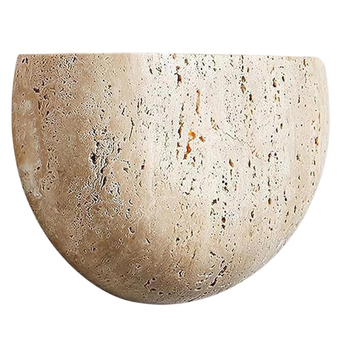 Lámpara de pared de mármol travertino amarillo con diseño semicircular natural