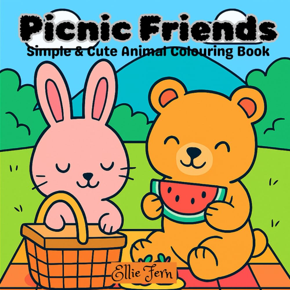 Picnic Friends: Simple & Cute Animal Colouring Book