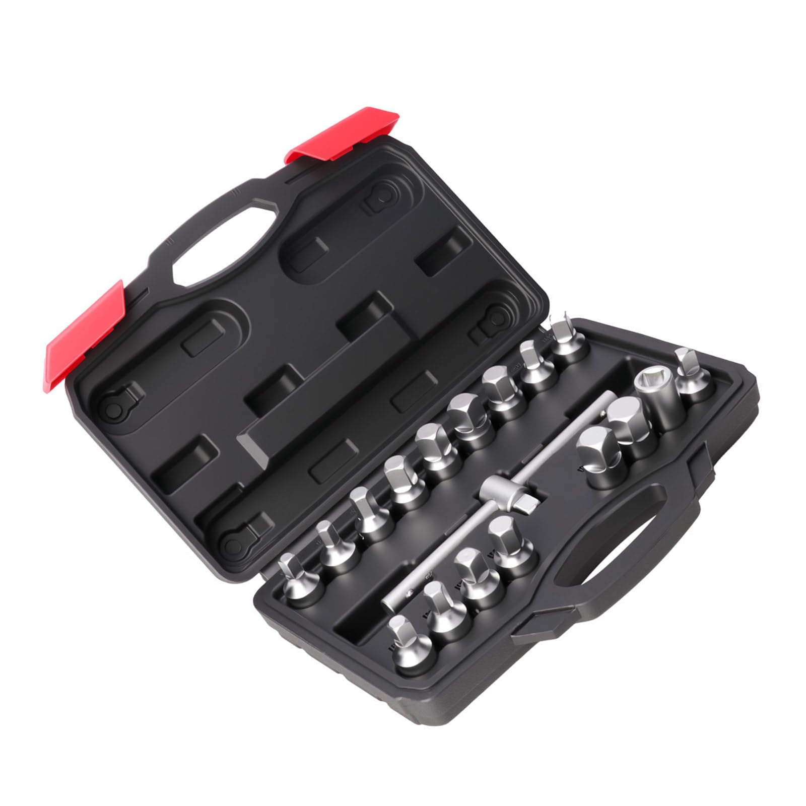 Kalttoy Duty Car Alloy Steel Socket Wrench Set For Automotive Maintenance Includes 18 Fit Socket And Storage Case Portable Wrench Set For Mechanics