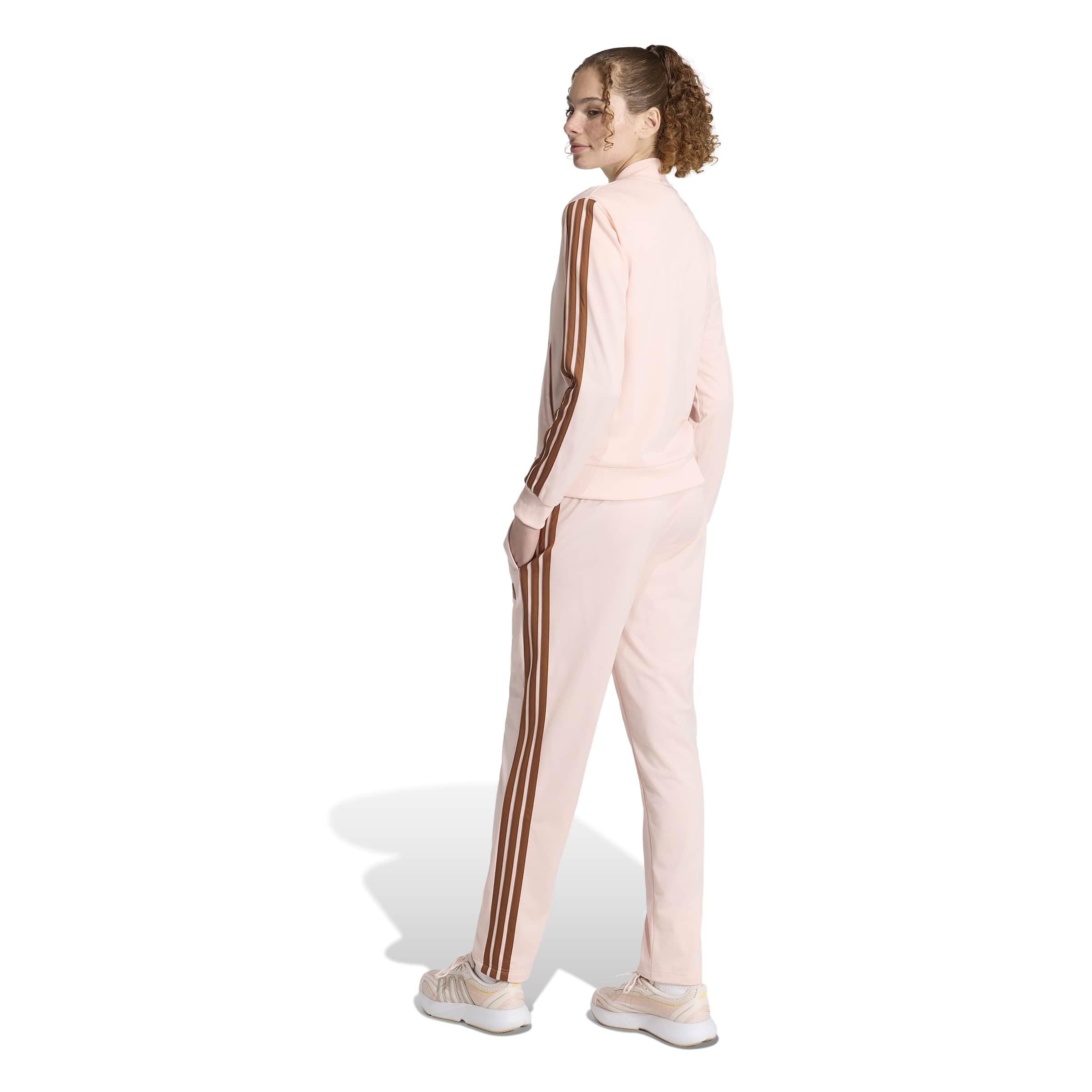 adidas dames ESSENTIALS 3-STRIPES TRACKSUIT, blush pink, M