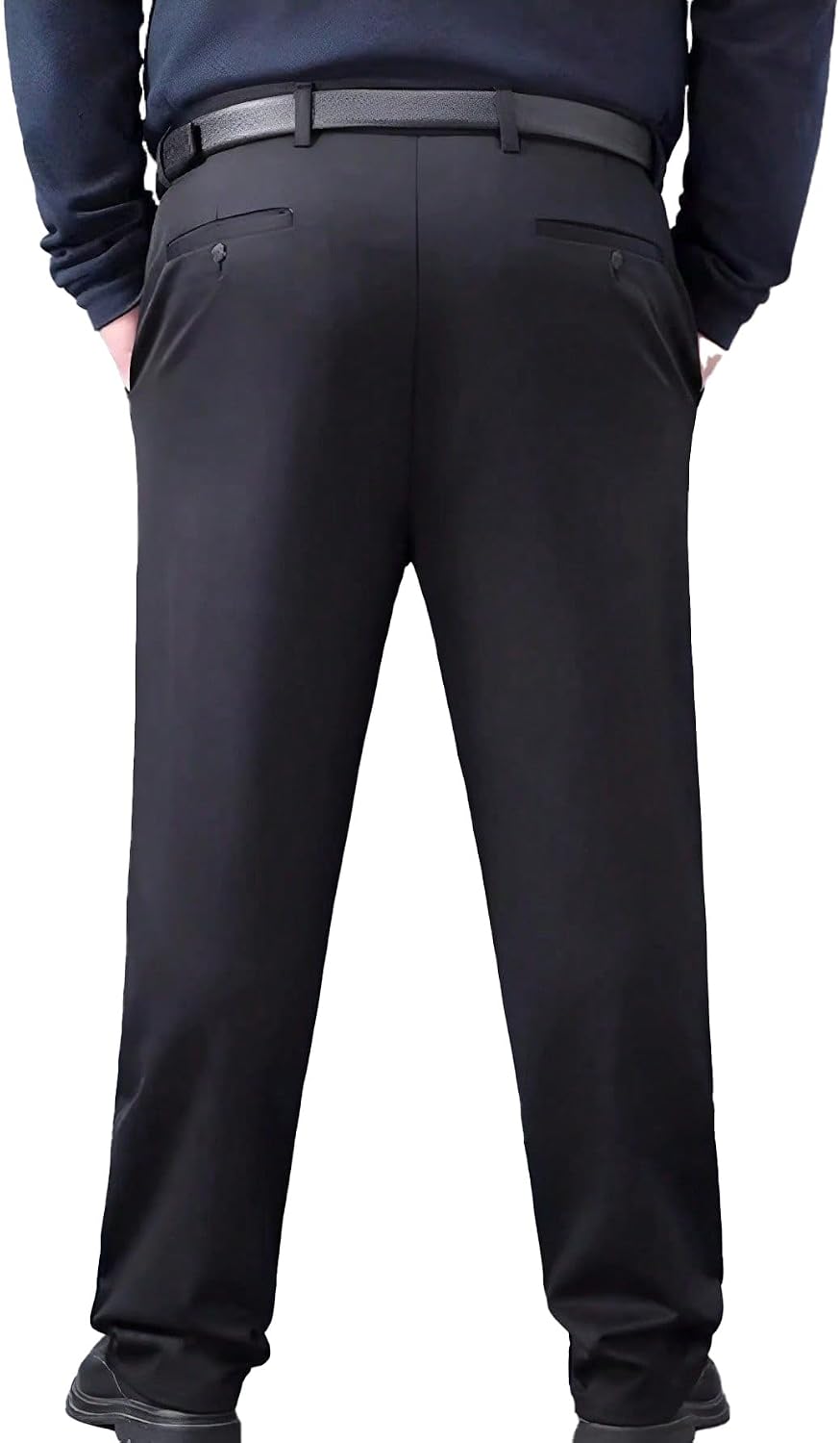 Men’s Big and Tall Casual Dress Pants, Lightweight Stretch Office Trousers with Pockets