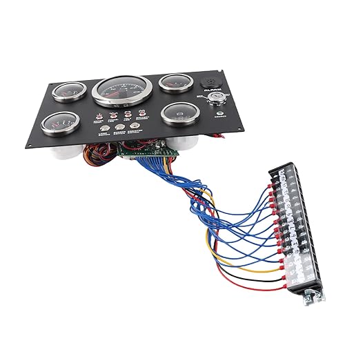 Miniatura 2 de Juego de medidores de tablero 5 en 1, IP67, impermeable, medidor digital, motor, rpm, nivel de combustible, presión de aceite, temperatura del agua,