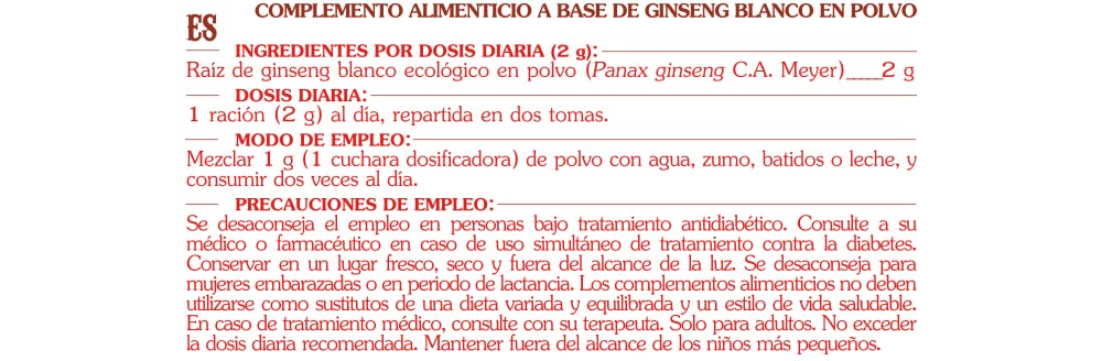 GINSENG BLANC BIO EN POUDRE * 25 portions/Ginseng blanc en poudre 50g * Adaptogéne, énergie, vitalité, antifatigue, équilibre nerveux, libido * Garantie Satisfait ou Rembours * Fabriqué en France