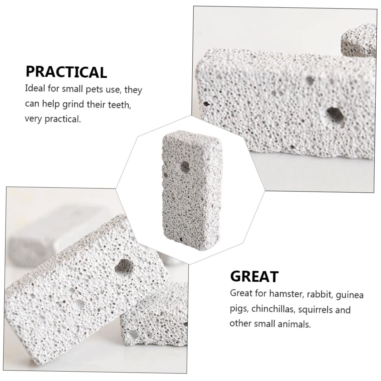 minkissy 120piezas Molar Stone para Pequeñas para Hámster Conejos y Chinchillas Cuidado y