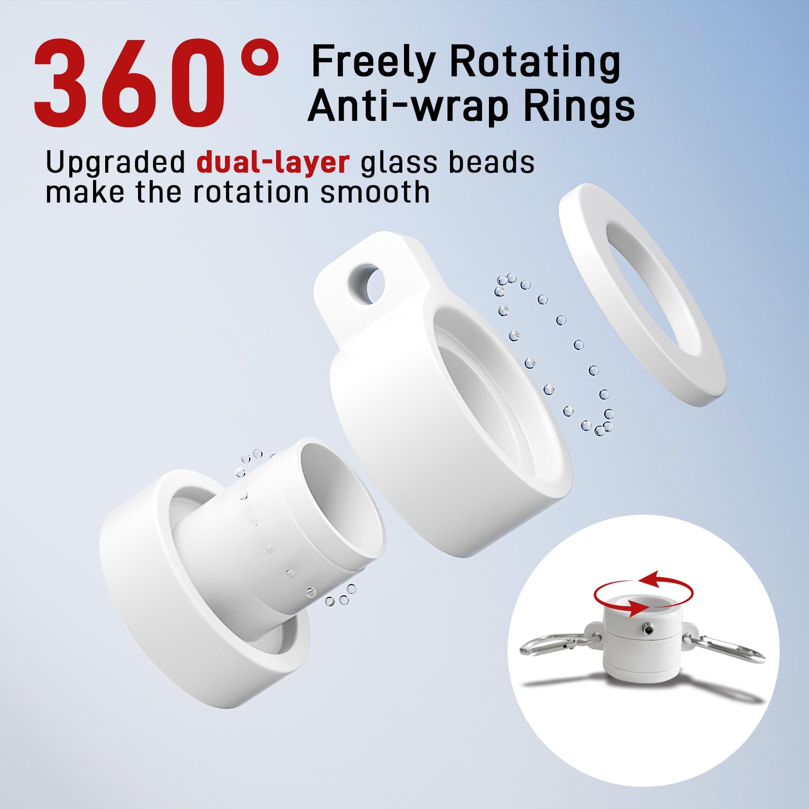 White Flag Pole for Outside House, 6 FT Stainless Steel No Tangle Spinning Residential Flagpoles & Two-Position Flag Pole Holder Brackets Mounting for USA Outdoor Flags for Porch(Without Flag) - 4