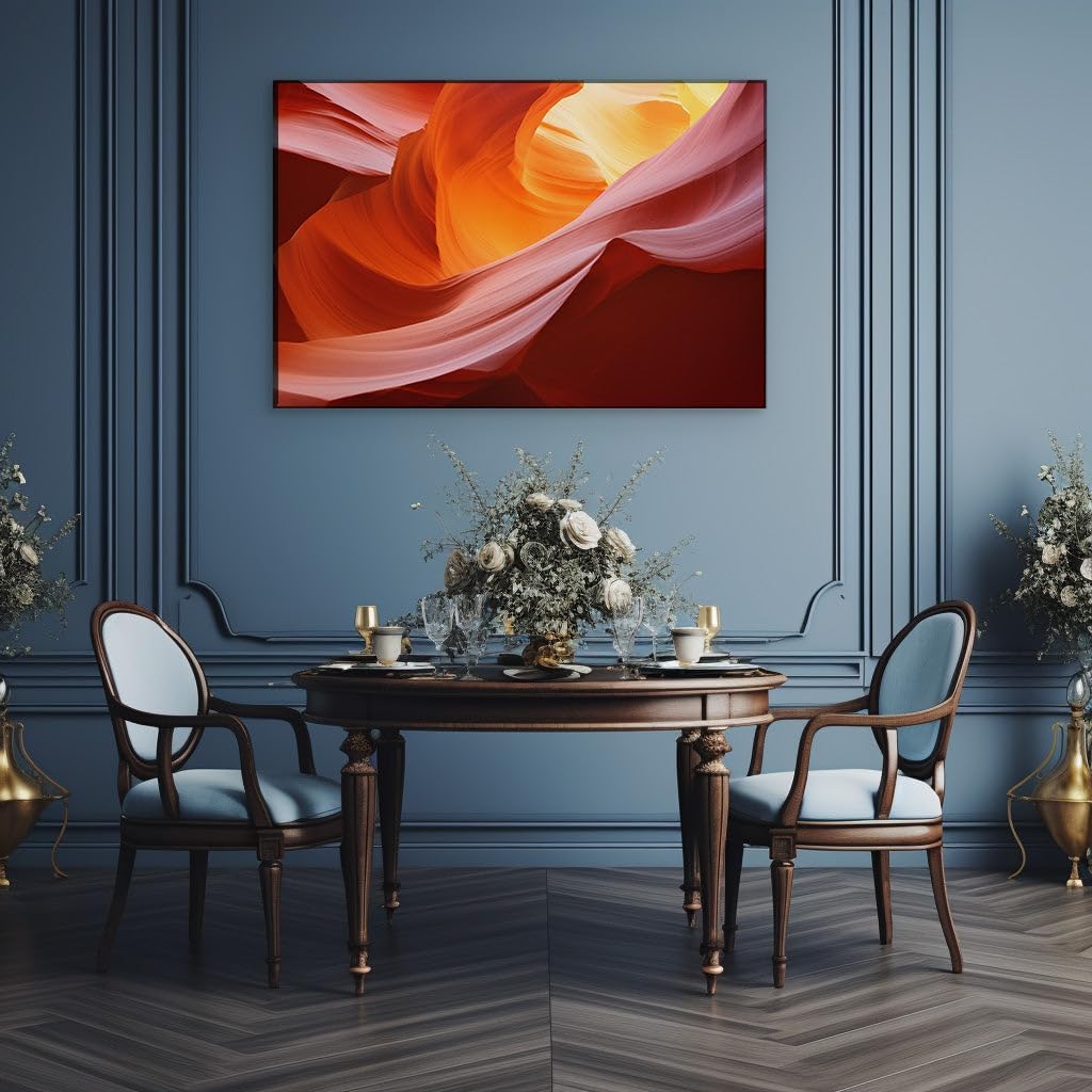 Canvas for Living room. Waves of Grandeur: Nature's Artistry in a Canyon of Colors, 27 x 18 inch Canvas Wall Art - Contemporary Masterpieces - Modern Home Decor - 69x46 cm (27x18 inch)