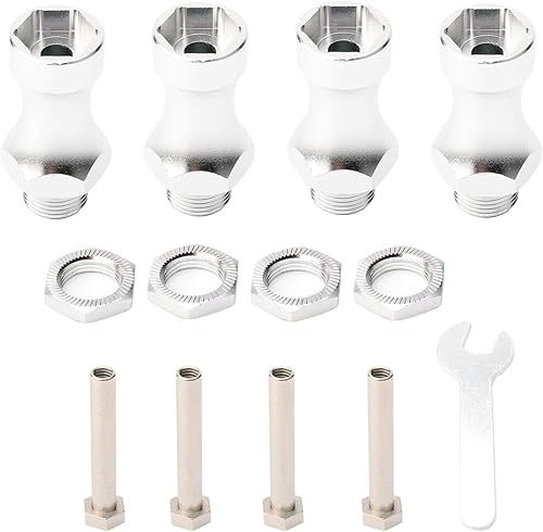 Miniatura 5 de Paquete de 4 adaptadores de conversión de cubo hexagonal de aluminio de 0.472 in a 0.669 in para 18 110 RC piezas de actualización de automóvil,