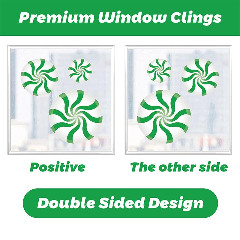 ZESION Christmas Window Clings Removable Static Window Decal Sticker Car Window Decorations, Christmas Party Decoration Supplies -Green 81 Pcs