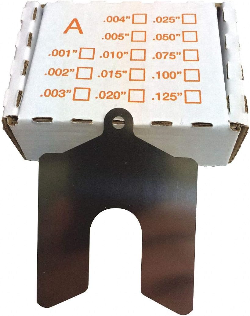 Stainless Steel Slotted Shim with Tab, 0.0100" Thickness