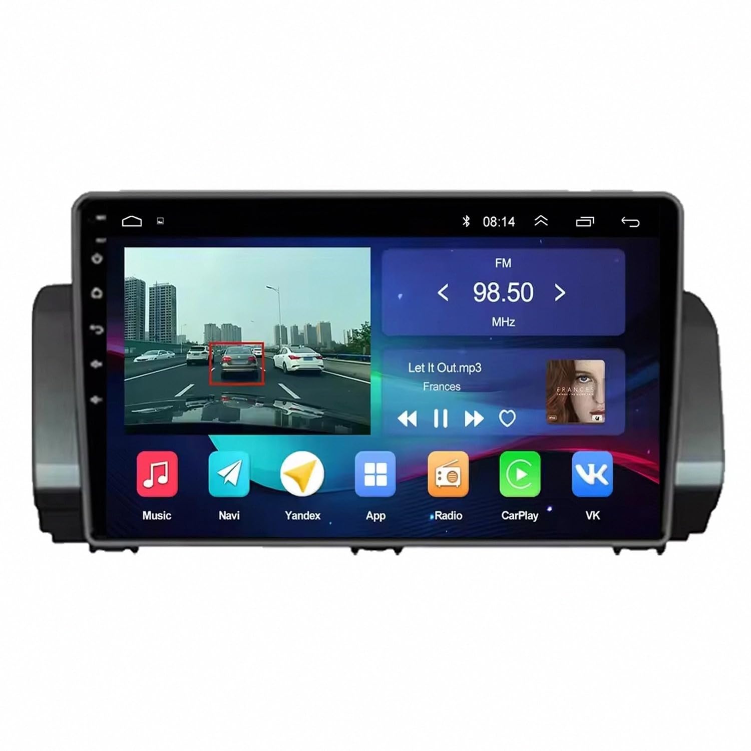 Car Stereo Carplay Radio de Coche para Renault Sandero 2021-2023 Soporta Bluetooth, Control Volante, USB, WiFi, 4G, Mirror-Link, GPS Navegador/Radio FM, 4 Nuclear 1G+32G