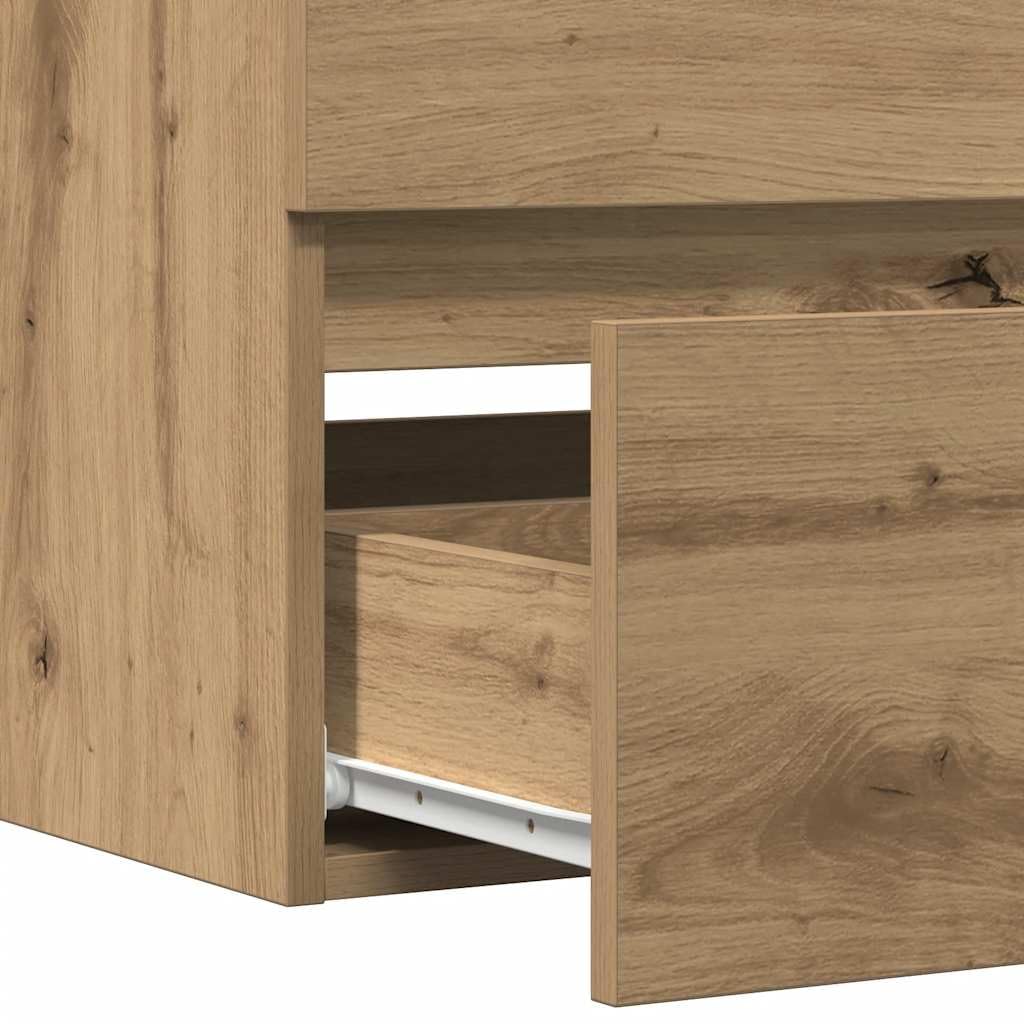 vidaXL Armario Lavabo Madera ingeniería Roble Artisan 100x38,5x45 cm