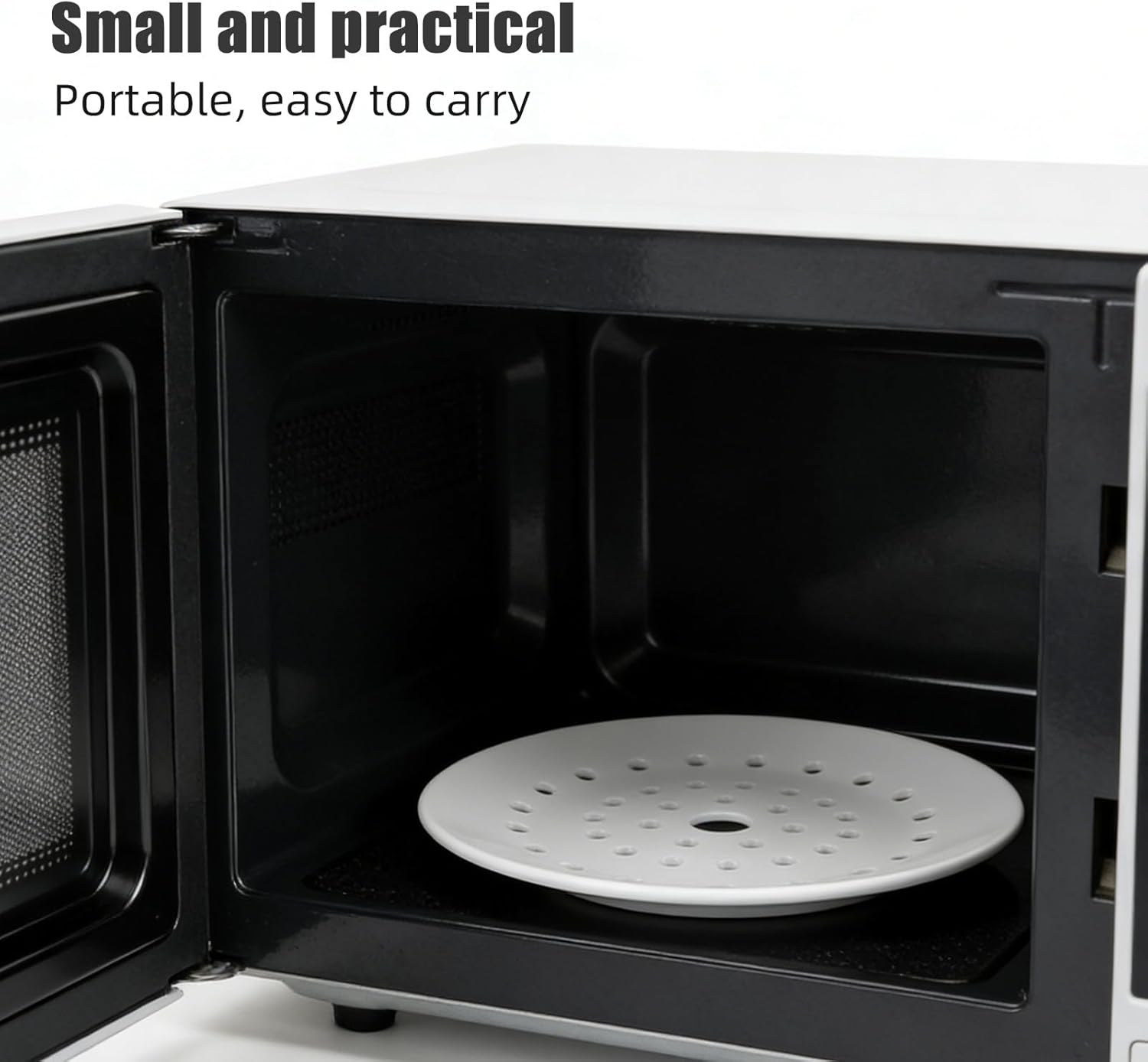 2pcs Ceramic Steaming Plate, Porcelain Dumpling Steamer Tray with Air Holes for Fish Buns And Kitchen Cooking, 20. 5cm/8" Microwavable Cookware Supplies