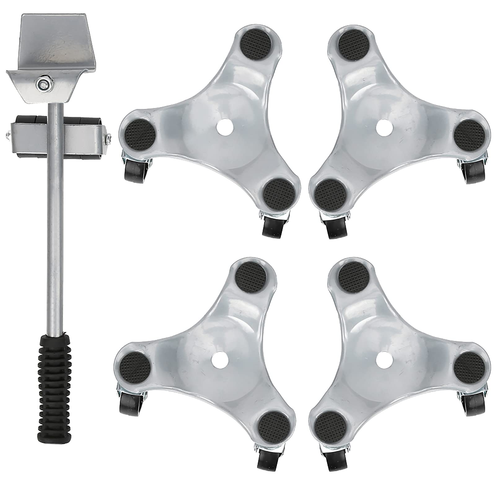 Set per Trasloco Mobili, Strumenti di Sollevamento per Elettrodomestici da 5 Pezzi, Rotazione a 360°, Maniglie Antiscivolo, per un Facile Trasporto di Oggetti Pesanti a