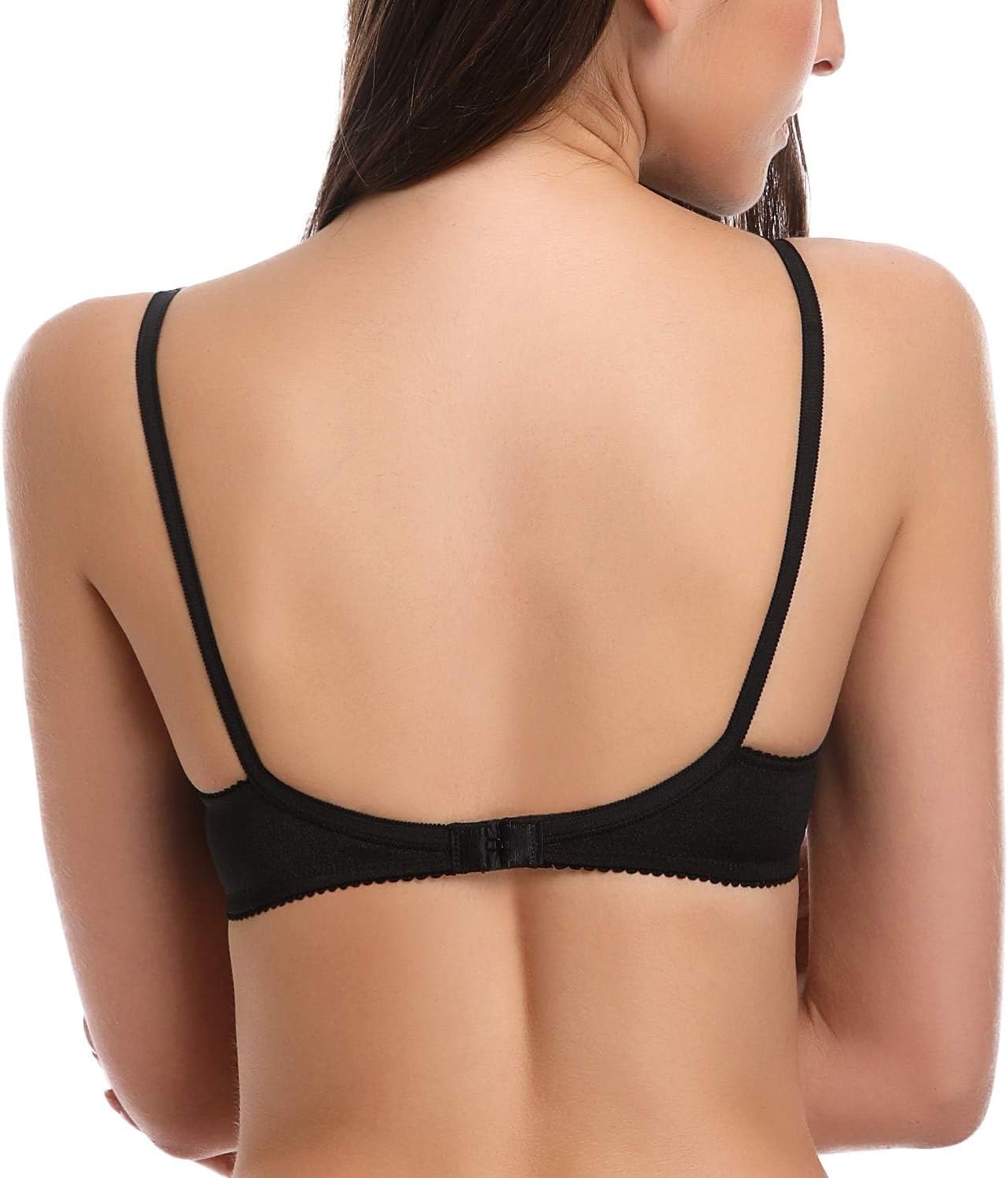 Wingslove Women's Sexy 1/2 Cup Lace Bra Balconette Mesh Underwired Demi Shelf Bra Unlined See Through Bralette - Image 3