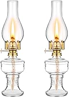 Vista 9 de 2 lámparas de aceite de cámara para uso en interiores, lámpara vintage de queroseno, linterna rústica de queroseno de huracán con mecha de fuego