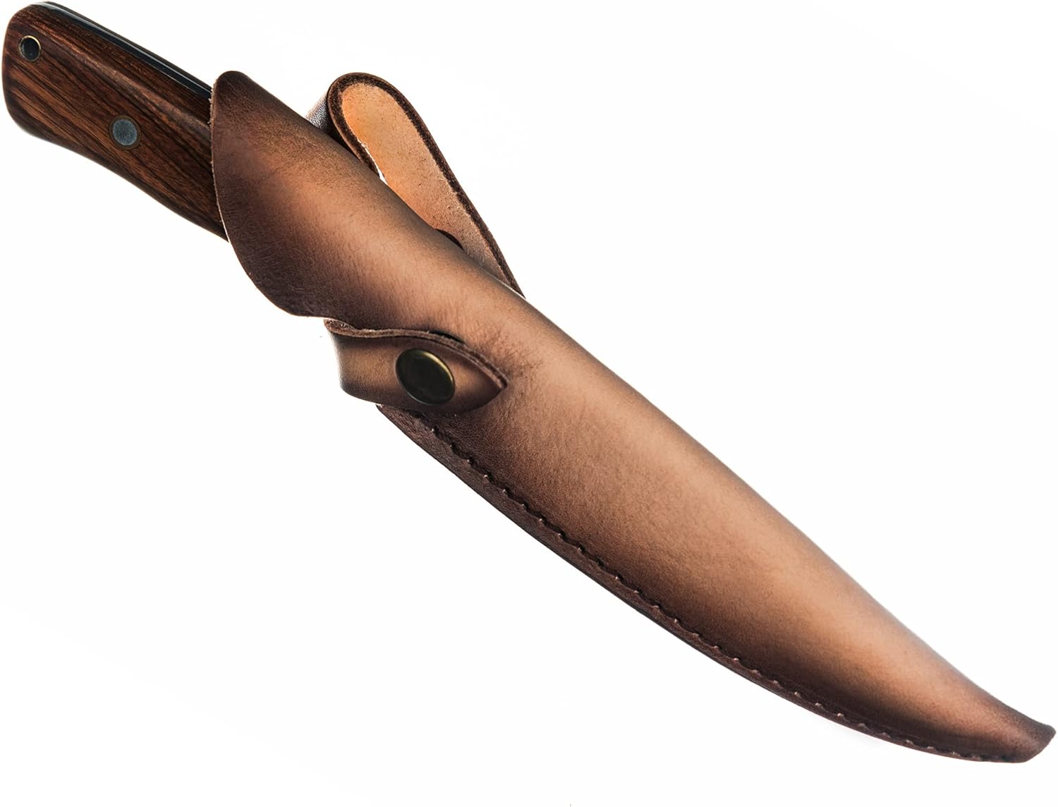 Kratos ZF10 Hunting Knife | Full Leather Sheath | 5.75" Quality High Carbon Stainless Steel Fixed Blade | Outdoor | Sharp Durable Edge | Wood Handle | Boning Camping Outdoor : Sports & Outdoors