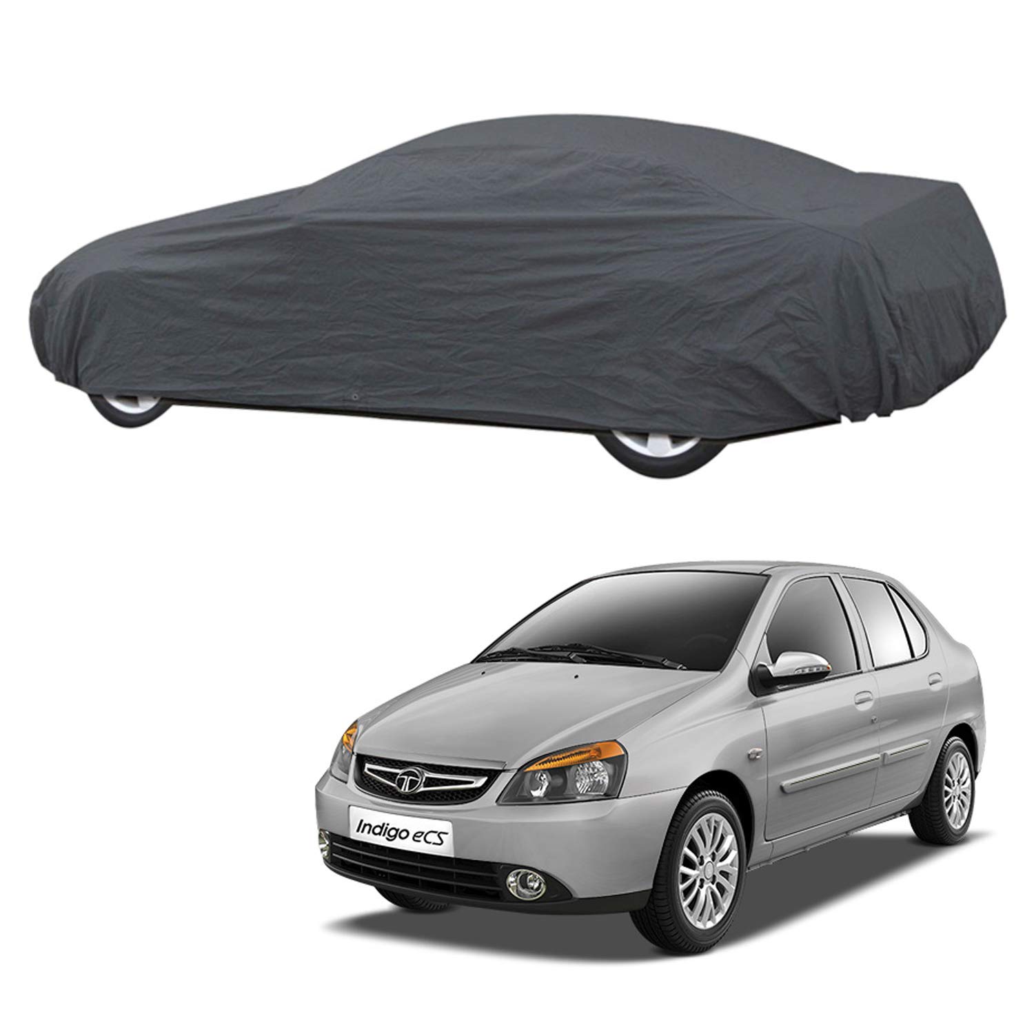 AutoRetail Car Body Cover for Tata Indigo CS (Without Mirror Pocket) (Grey)