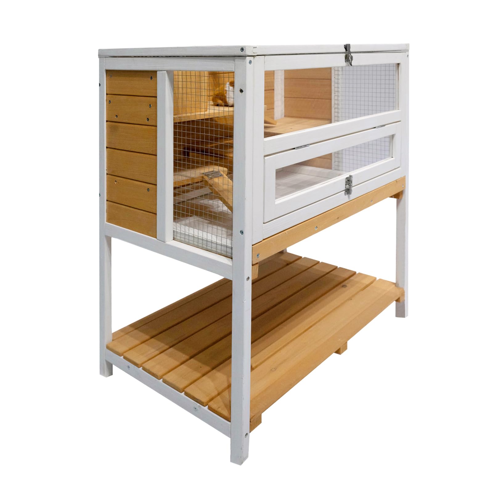Hamsterkäfig Gino Deluxe Kleintierkäfig Holz mit Ablage HTI living