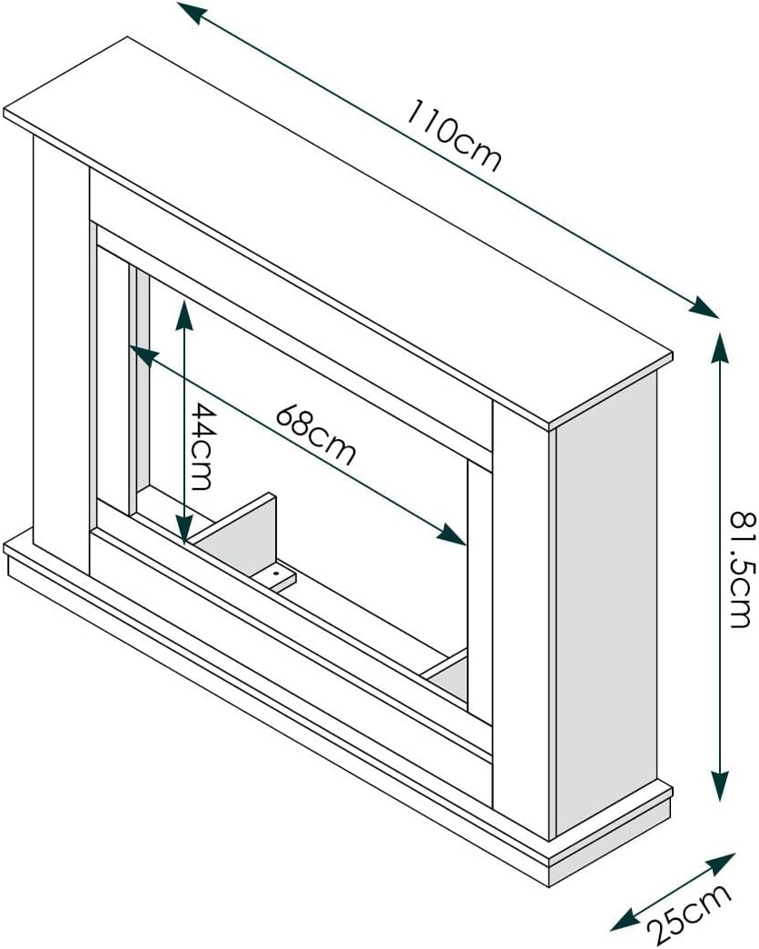 Opal 2000W Electric Fireplace Heater White Mantel Suite