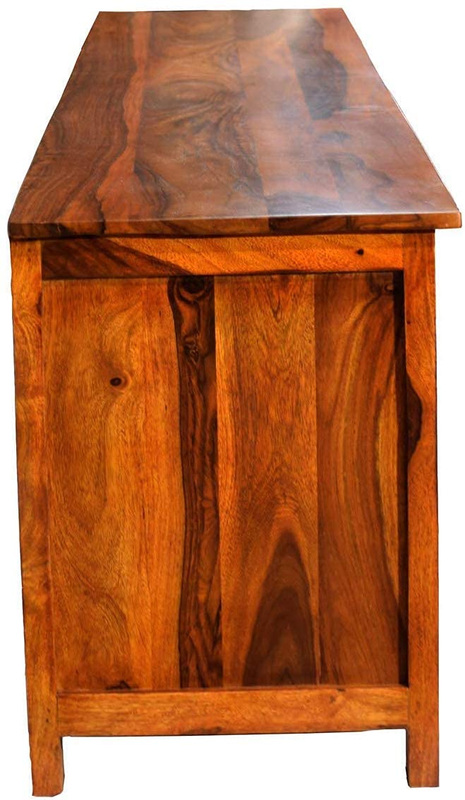 Buy SS WOOD FURNITURE Sheesham Solid Wood Meter Dolly 4 Draw TV Unit