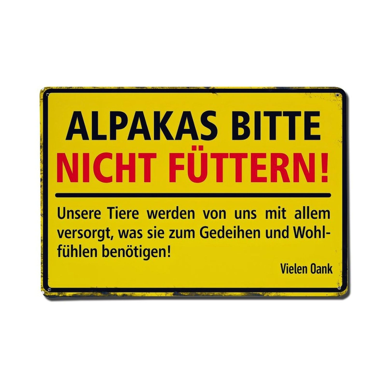 Alpakas Bitte Nicht Füttern Unsere Tiere Metal Tin Sign Plaque