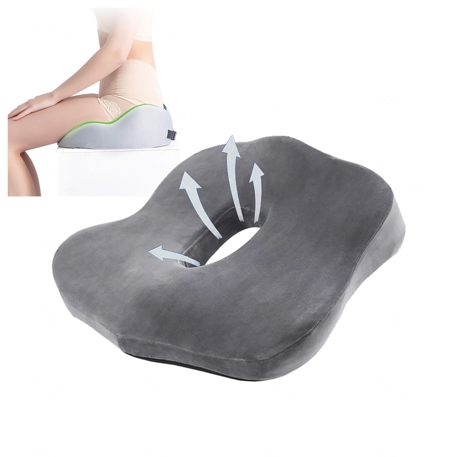 HAZARA Cojín Antiescaras Lavable Ergonómico Cojín De Silla para Oficina,Automóvil,Silla De Ruedas, Silla Escolar,A-Gray