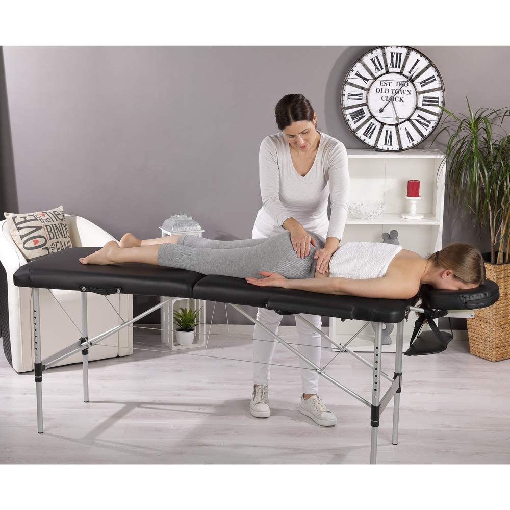 Melko Mobile Massageliege klappbar höhenverstellbar Therapieliege Massagetisch Massagebank Massagebett Schwarz