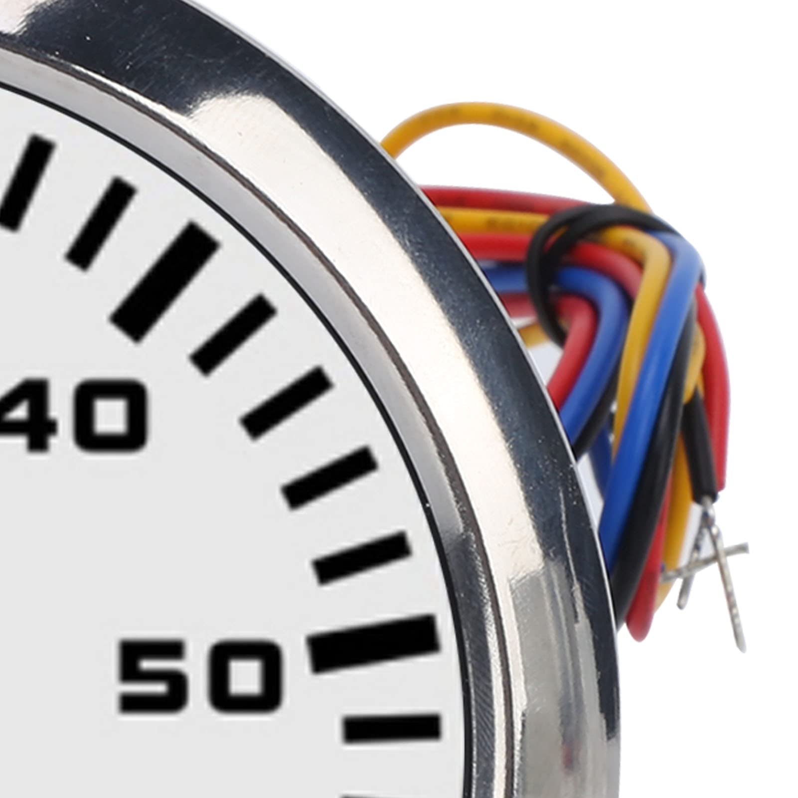 Contagiri a Puntatore, Contagiri Contagiri, Contagiri Per Auto da 85 Mm Dissipazione a Bassa Potenza con Puntatore Rosso Universale Per Automobili Barche 9‑32 V CC(bianco)