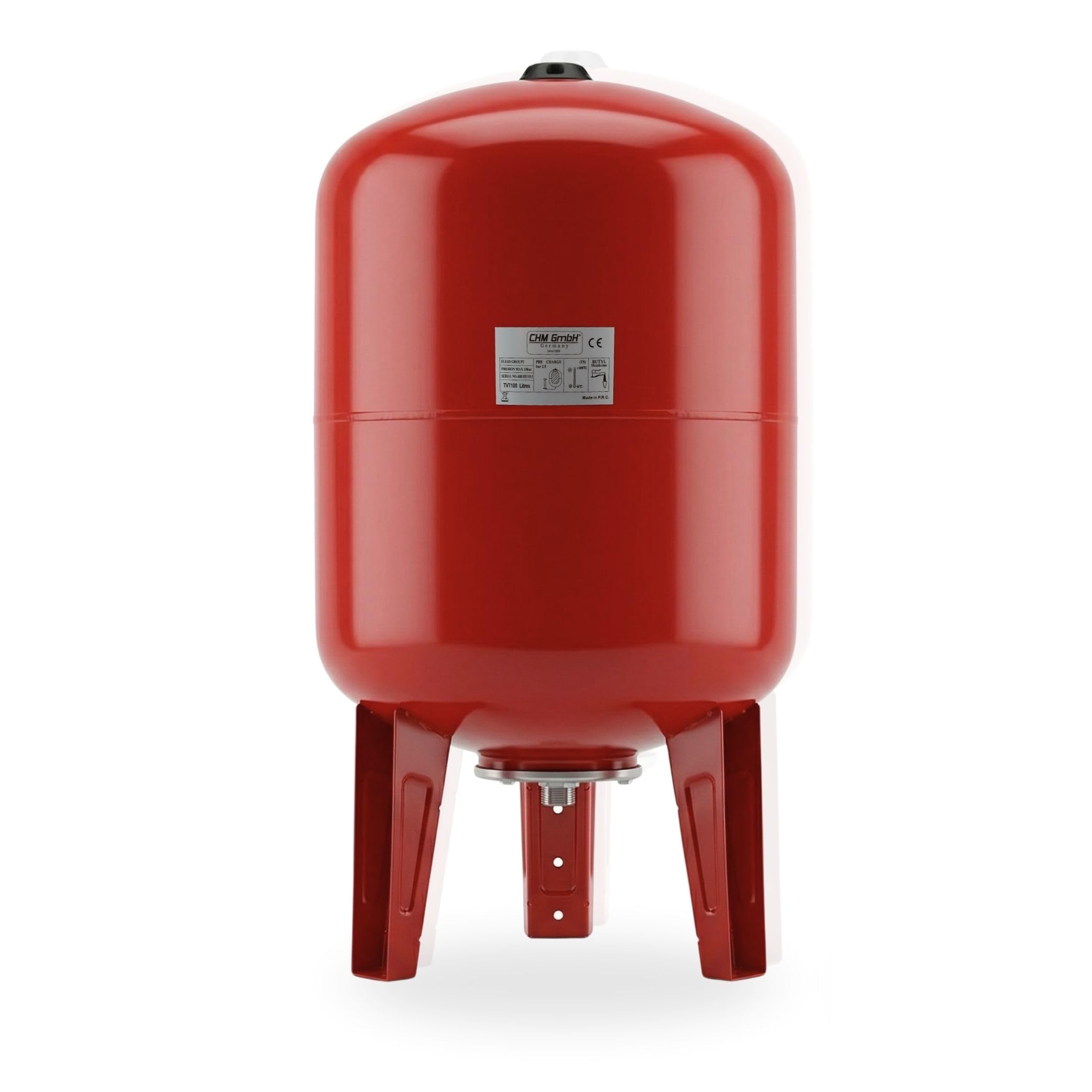 100 L Membrankessel vertikal, Stahltank, Druckkessel max.10 Bar Ausdehungsgefäß