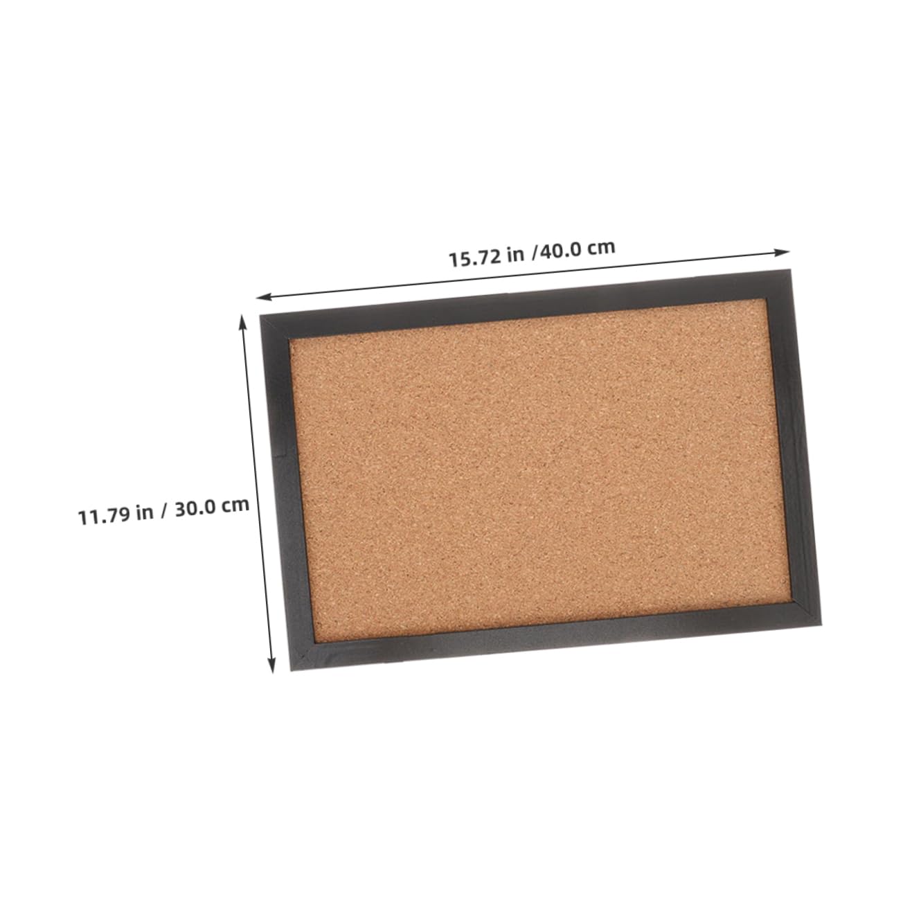 Tablero de Corcho con Marco Negro 2 Piezas para Pared