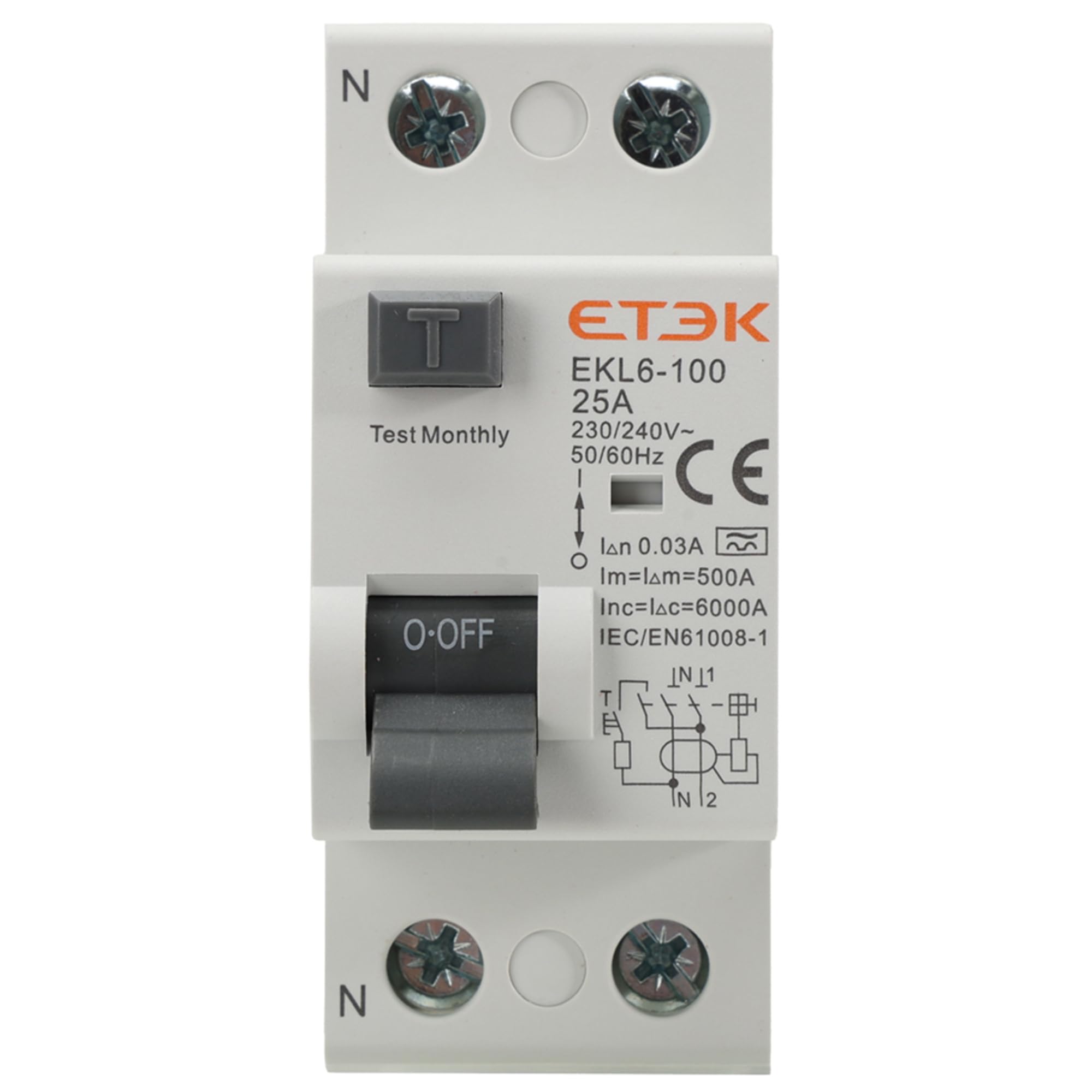 Interruptor Diferencial Superinmunizado 25A 30mA Tipo A - Protección Avanzada contra Fugas - 1P+N 6kA