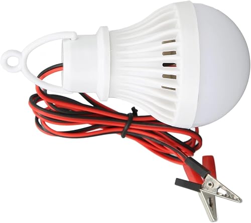 Wired DC12V 7W LED Light Bulb Kit With Flex Wires, Alligator Clips, Hanging Hook, Complete Portable Turnkey Product For A Wide Range Of Versatile Applications. DC12V Emergency Lantern Type Light Bulb.