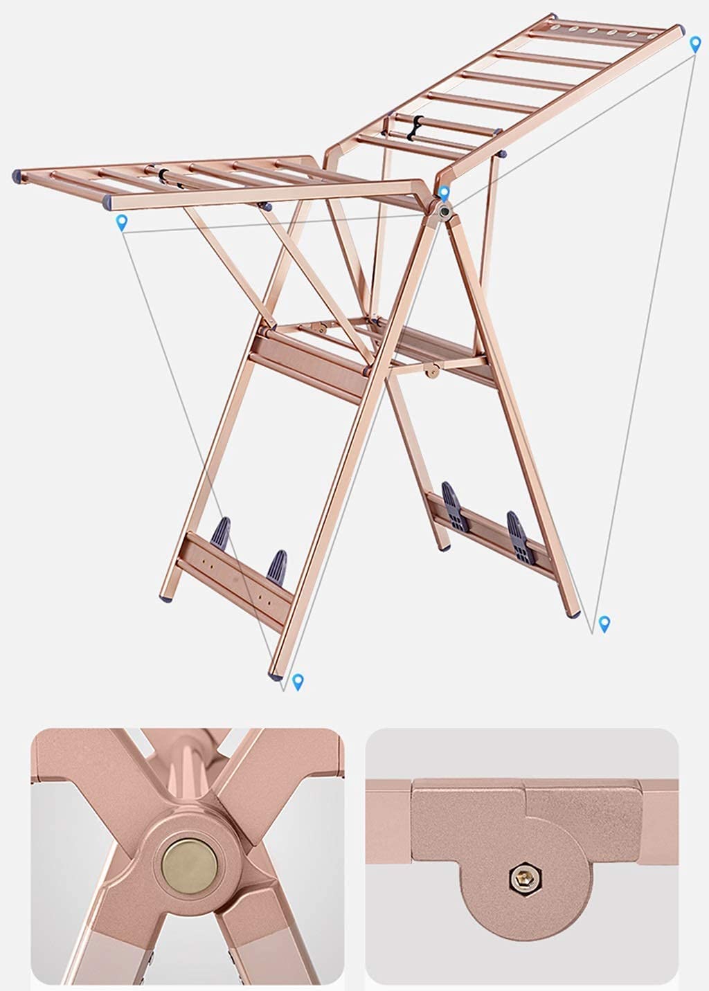 翼型ヘリンボーン折りたたみ式 バルコニー屋内 寝室ハンガー ベビー おむつフレー 乾燥ラック 多機能 収納 通気性 耐候性 家庭用 翼型ヘリンボーン折りたたみ式 バルコニー屋内 寝室ハンガー ベビー