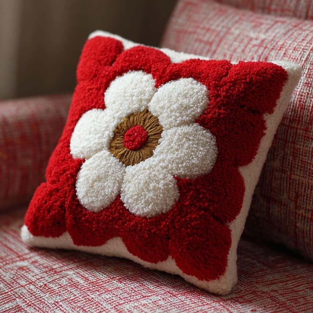 AxiangziK Latch Hook Kits for Adults,Red Flowers