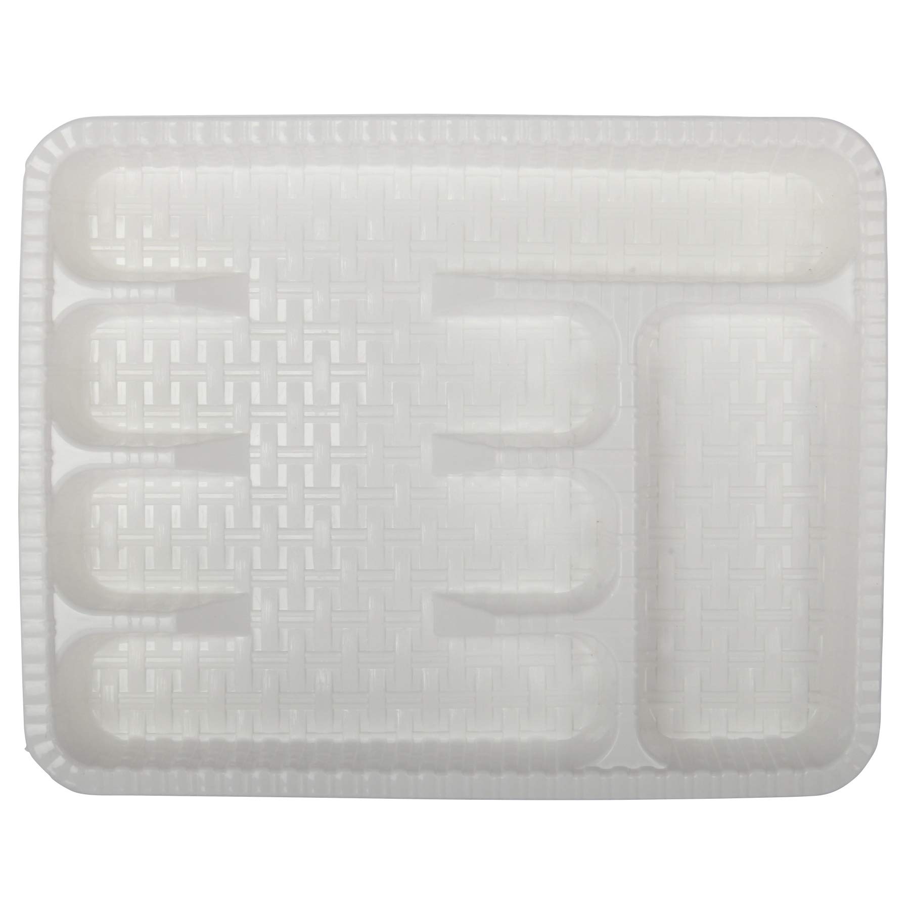 Jolie Max White Kitchen Cutlery Tray. 5 Compartment Plastic Drawer Organizer Holder. (White)