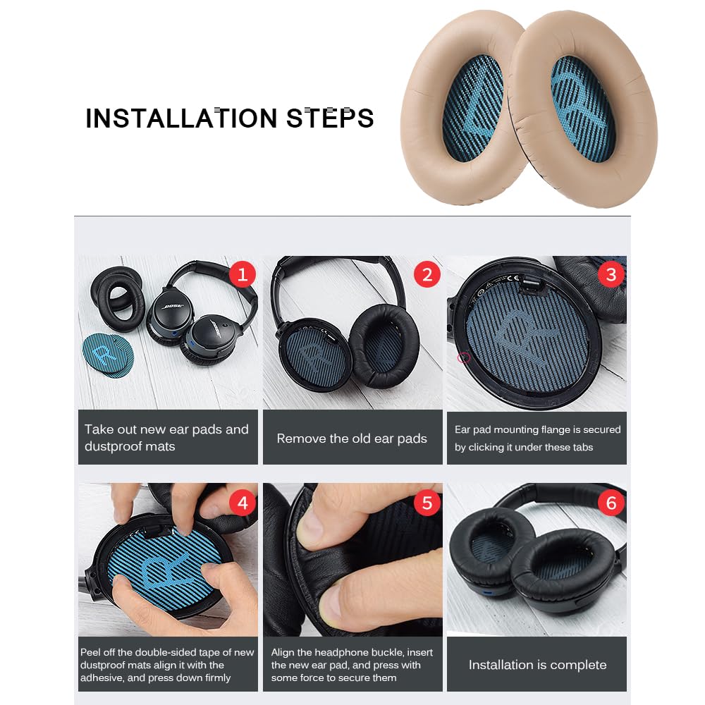 Cuscinetti Auricolari In Pelle Proteica Per Bose QC35 E QC35II – Memory Foam, Facili Da Installare
