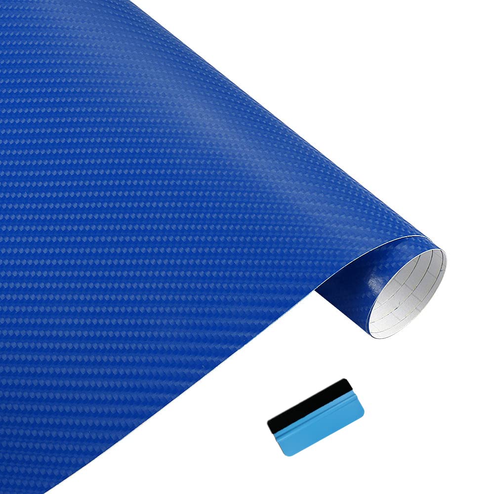 NewL 3D Carbon Fiber Vinyl Wrap Roll with Air Release Bubble Free Adhesive Film Contain Installation Tools (Silver, 30cm x 150cm) — view 15