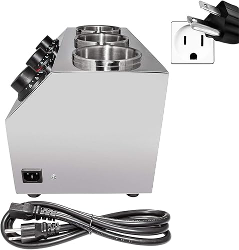Miniatura 5 de ALDKitchen Dispensador de salsa  Calentador de salsa eléctrico  Calentador de salsa comercial  Acero inoxidable  110 V (3 cabezas)